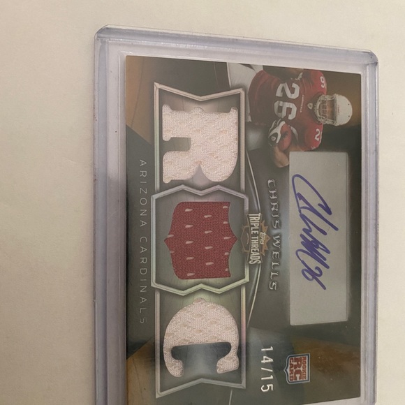 2009 Topps Triple Threads Chris Wells RPA 14/15. Very Rare and Short Print - Picture 3 of 3